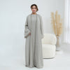 3D Lace Trim Open Abaya & Sleeveless Dress Set(MOA323)