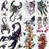 3D Scorpion Temporary Tattoos Sticker Body Arm Waterproof Wolf Tattoo Realistic Style For Women Men