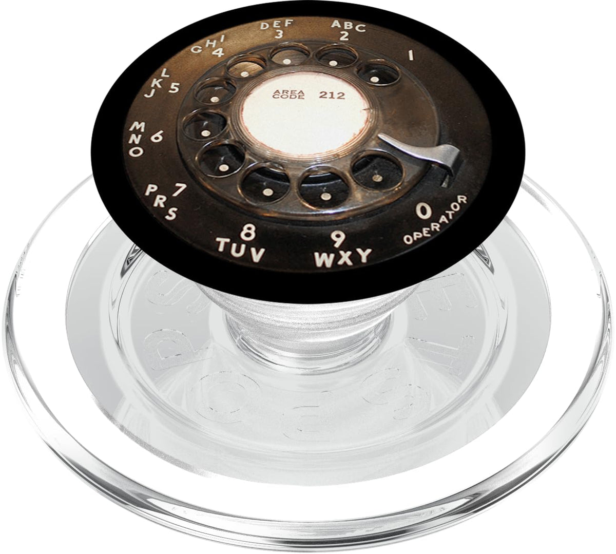 NYC Area Code 212 Black Rotary Retro Phone Dial PopSockets MagSafe PopGrip for iPhone