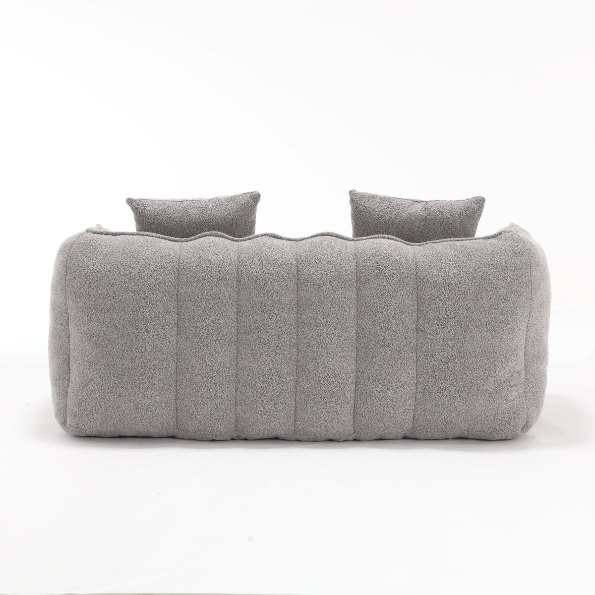 Cozy Beanbag Chair with High Resilience Foam Core for Two - Grey Chenille, 66x35x25 inches