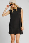 Round Neck Sleeveless High-Low Curved Hemline Mini Dress – Trendy High-Low Dress, Sleeveless Mini Dress, Curved Hemline Dress, Flattering Round Neck Dress, Chic High-Low Dress