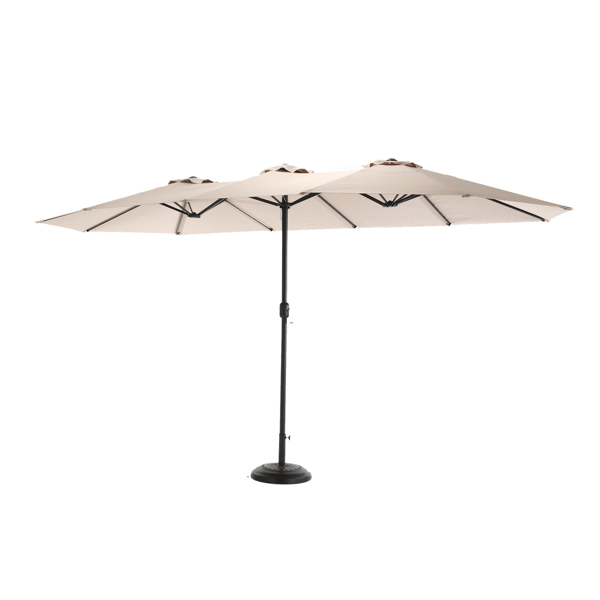 14.8 Ft Double Sided Outdoor Umbrella Rectangular Large with Crank ( khaki )(No Base)