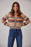 SO ME Textured Variegated Multi Color Cardigan