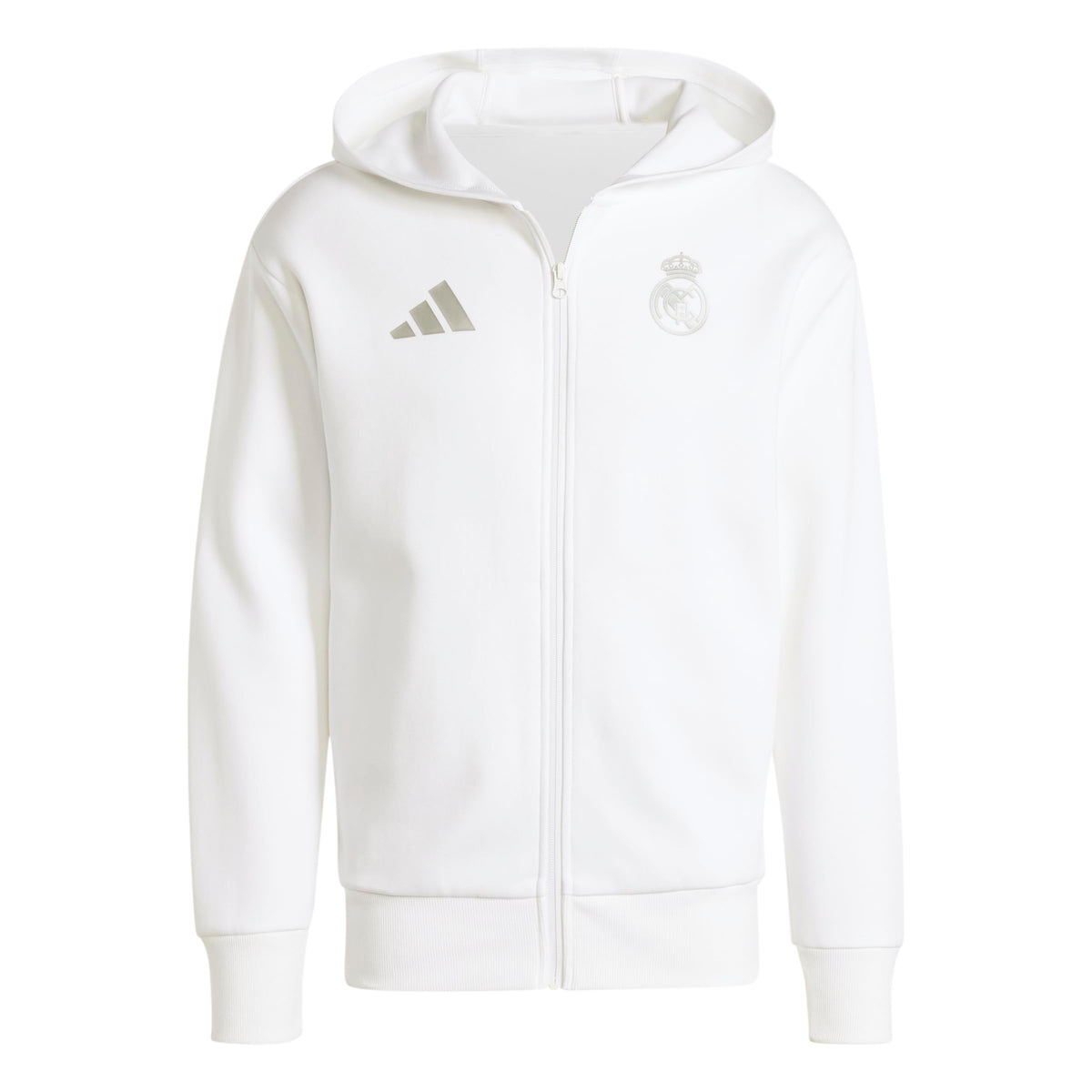 adidas Mens Real Madrid Anthem Jacket White XX-Large