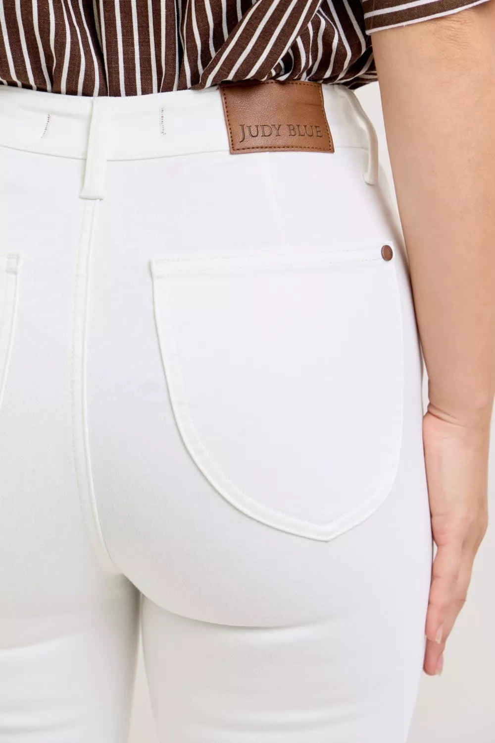 Judy Blue High Waist Extended Waistband Capri Pants with Spade Pockets