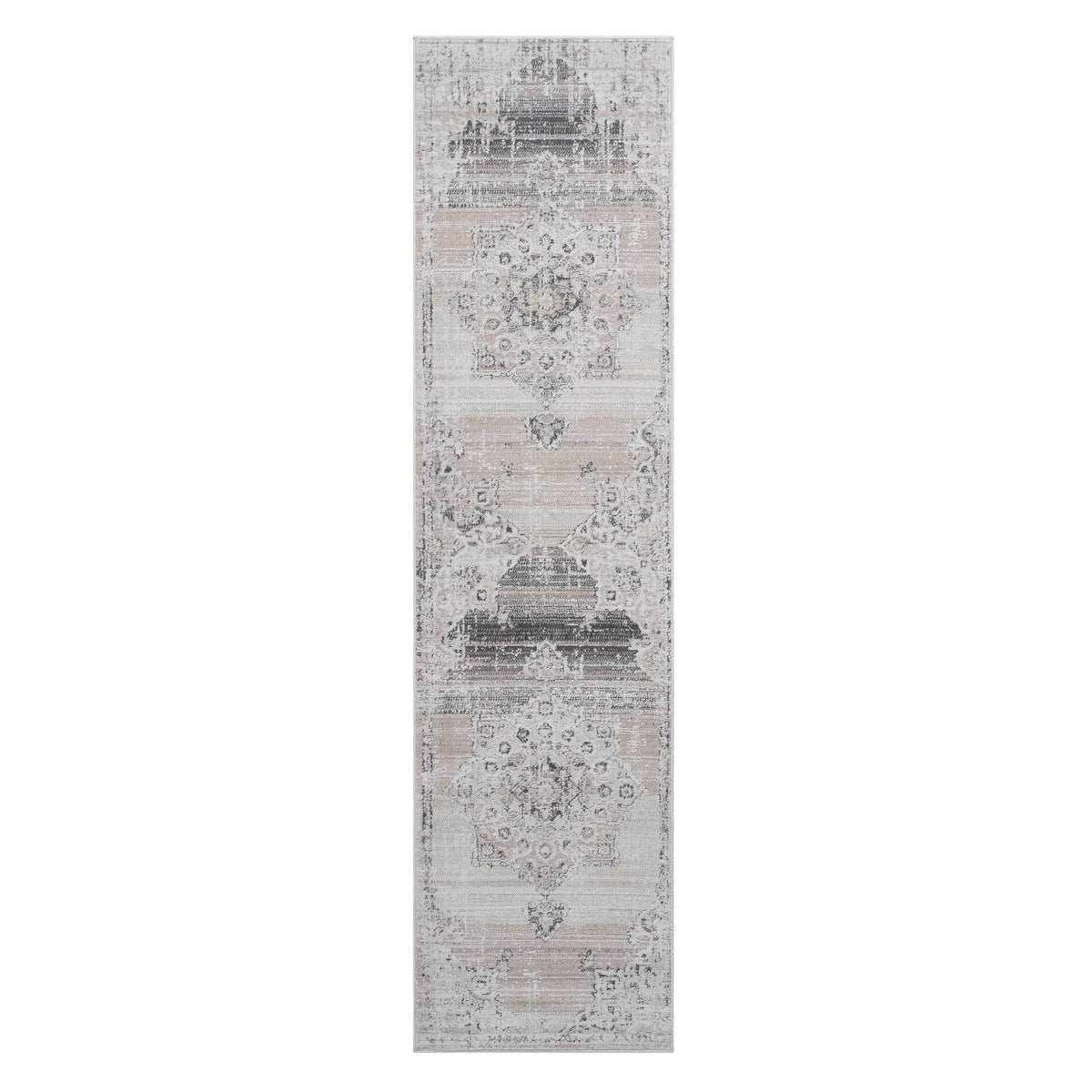 NAAR PAYAS Collection 2X8 Cream / Beige / Medallion Runner Rug