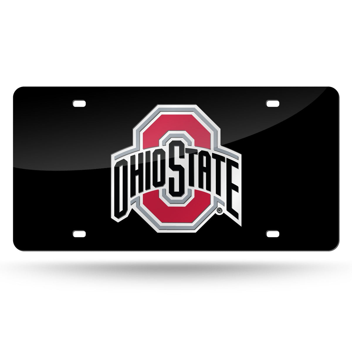 Rico Industries NCAA Ohio State Buckeyes Laser Inlaid Metal License Plate Tag  6 x 12-inches