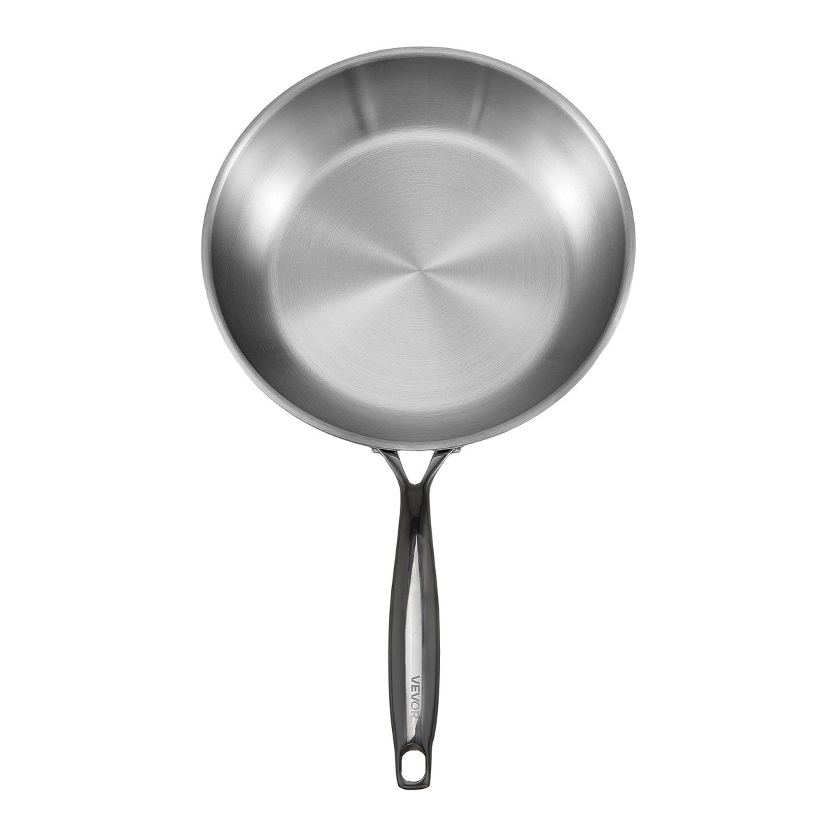 Triply Stainless Steel Frying Pan 3 Pcs Skillet 8 10 12 in for Dishwasher Silver