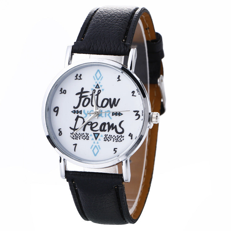 English pattern watch fashion ladies belt watch quartz watch
