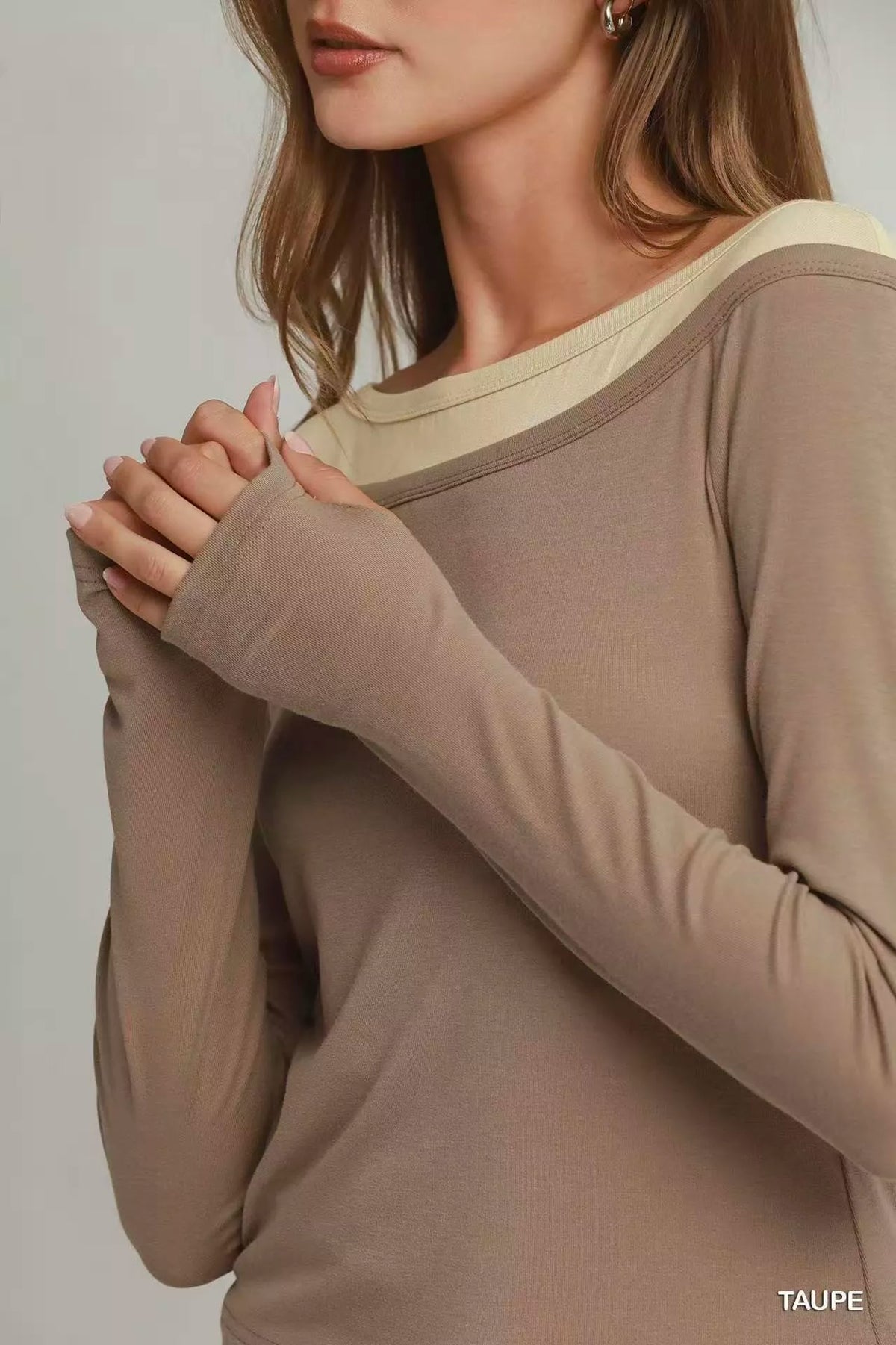 Umgee Layered Twofer Long Sleeve Top