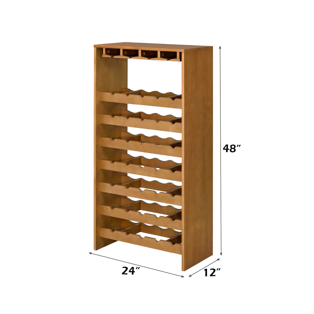 Hanzi Oak Finish Wine Rack