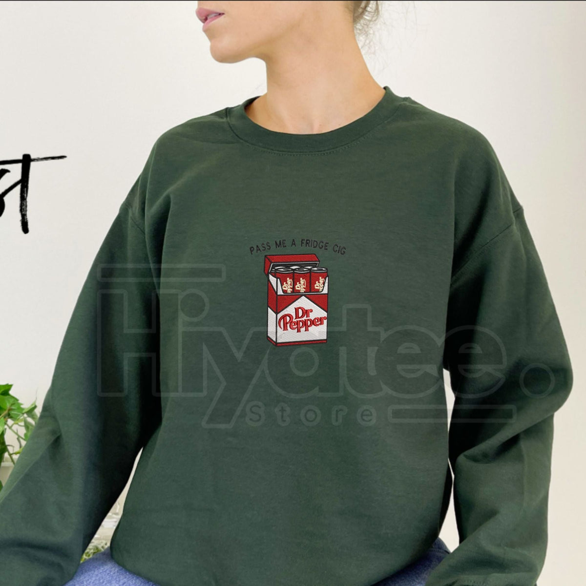 Red Soda Cigarette Pack Embroidered Sweatshirt – Funny "Fridge Cigs" Parody Crewneck