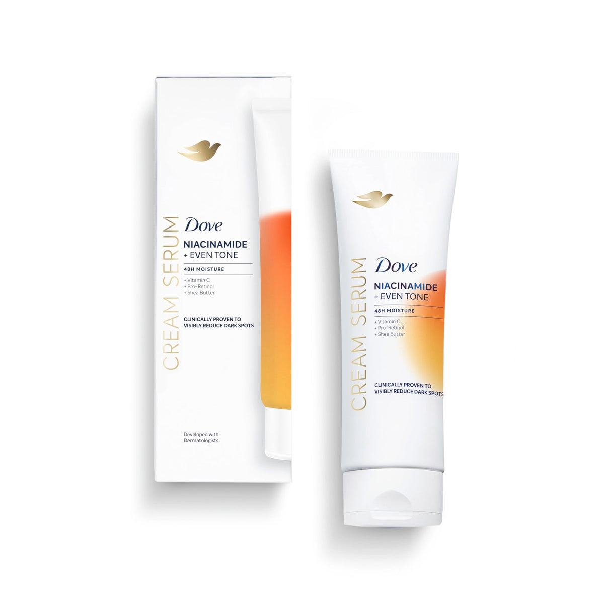 Dove Body Cream Serum Niacinamide + Even Tone for Dark Spots and Uneven Tone with Vitamin C Pro-Retinol and Shea Butter Lotion 8 oz