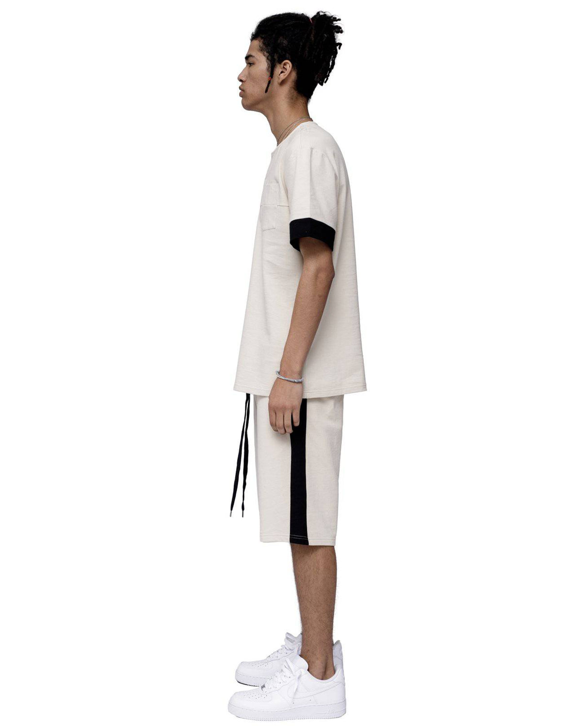 Konus Men's Ss Henley Tee / Owen In Beige