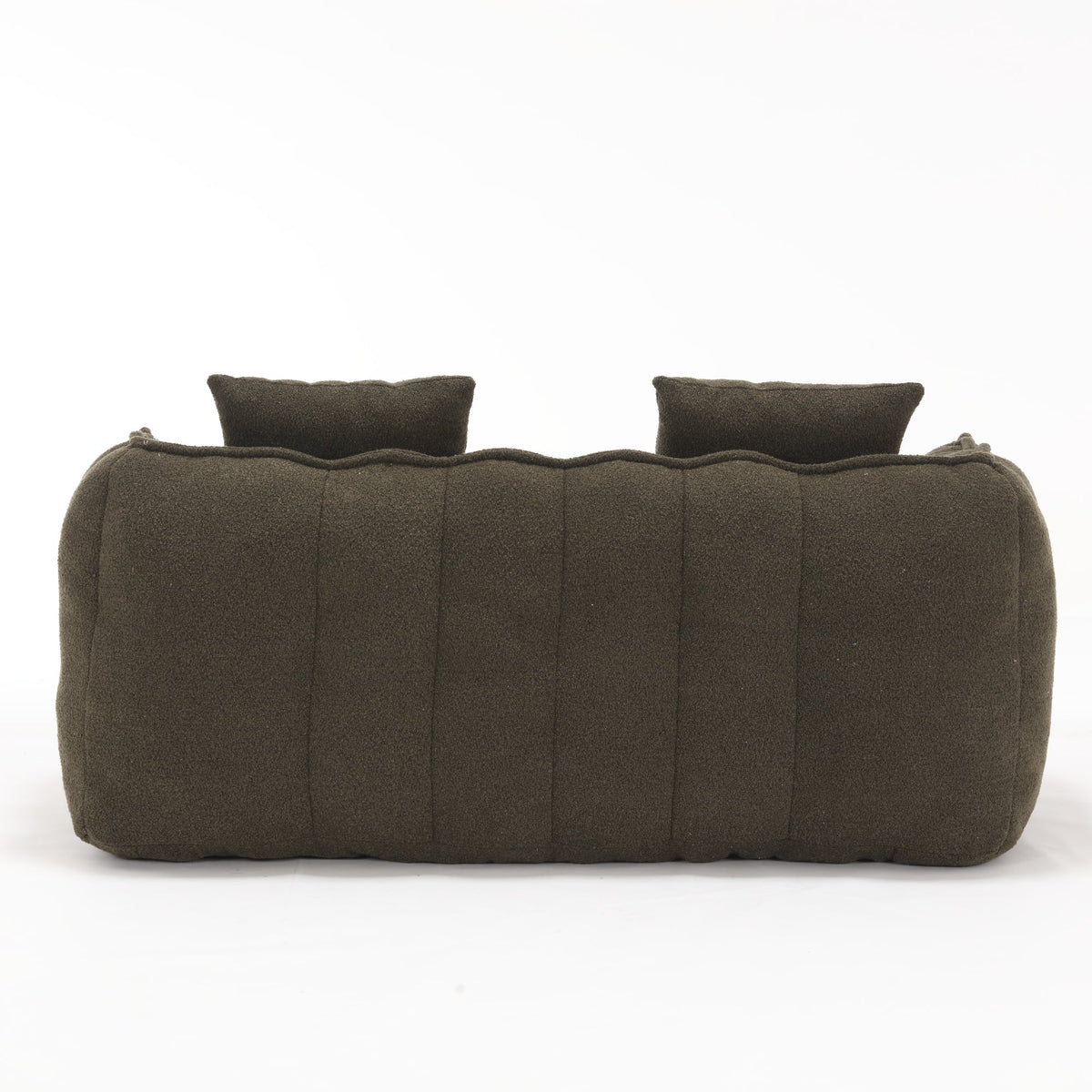 Cozy Beanbag Chair with High Resilience Foam Core for Two - Olive Green Chenille, 66x35x25 inches