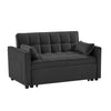 Modern Convertible Velvet Loveseat Futon Sofa with Sleeper Bed Function, Black