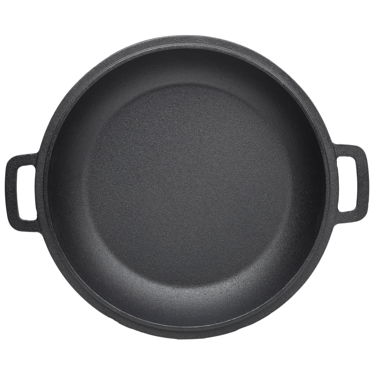 2 in 1 Pre-Seasoned Cast Iron Dutch Oven With Dual Handles, Outdoor Camping Deep Pot for Camping Fireplace Cooking BBQ Baking Campfire, 5 Quart.With 2pcs Silicone Handel Covers.