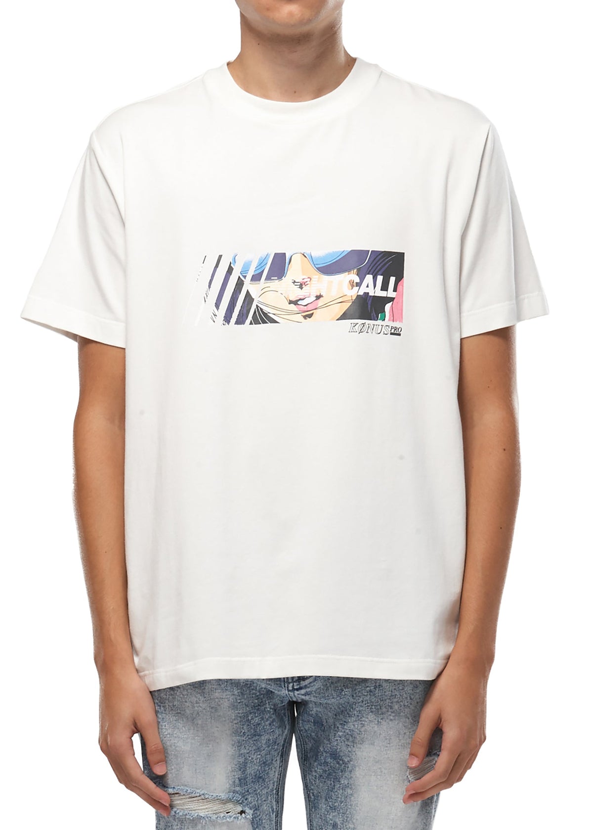 Konus Men's Anime Graphic Tee In White