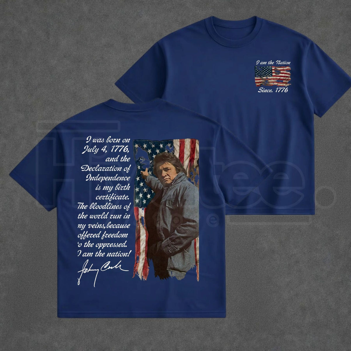 "I Am The Nation" – Vintage Outlaw Music Singer Retro 2-Sided Top