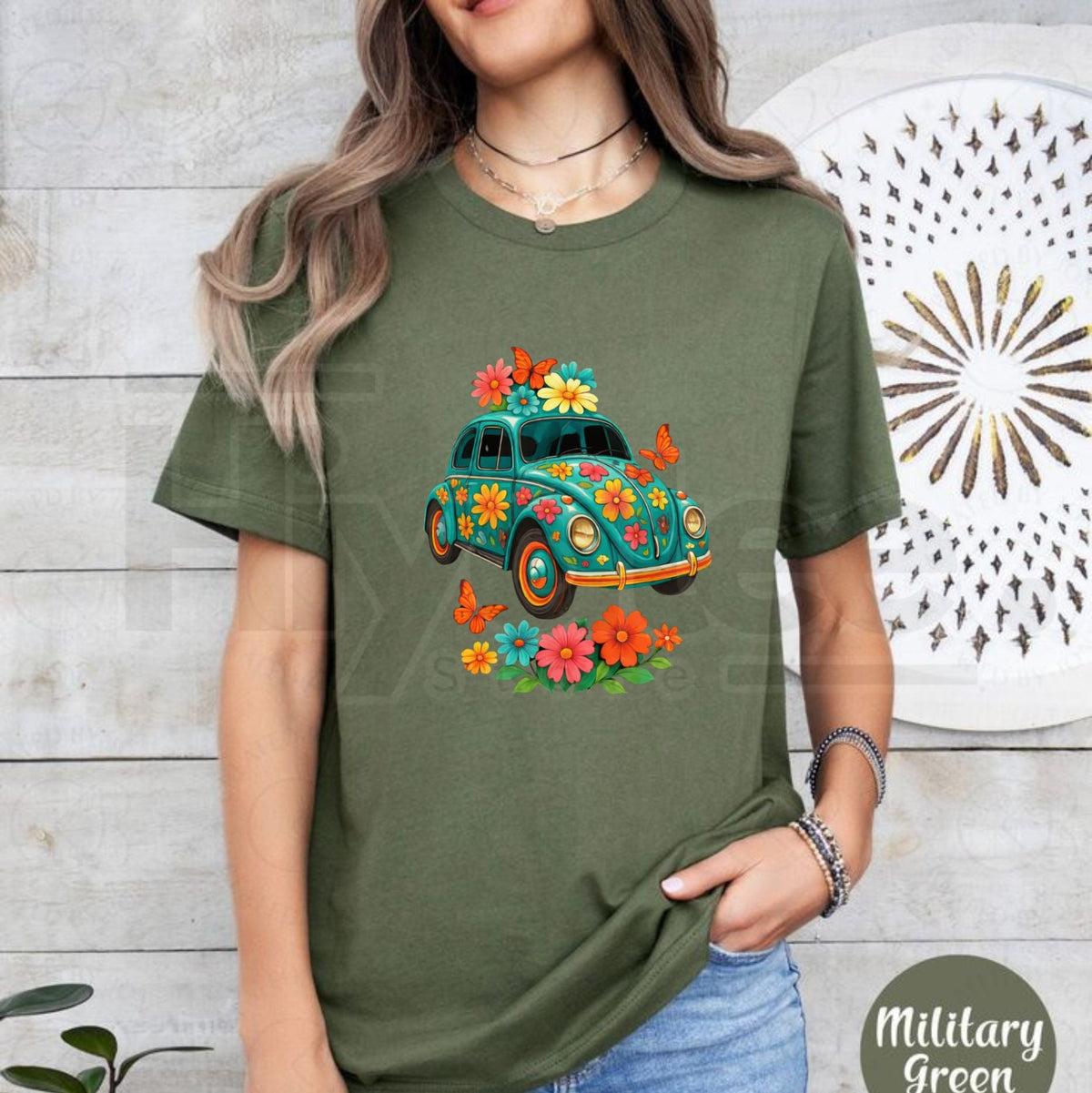 "Vintage Turquoise Floral" – Women's Breathable Casual Summer Top