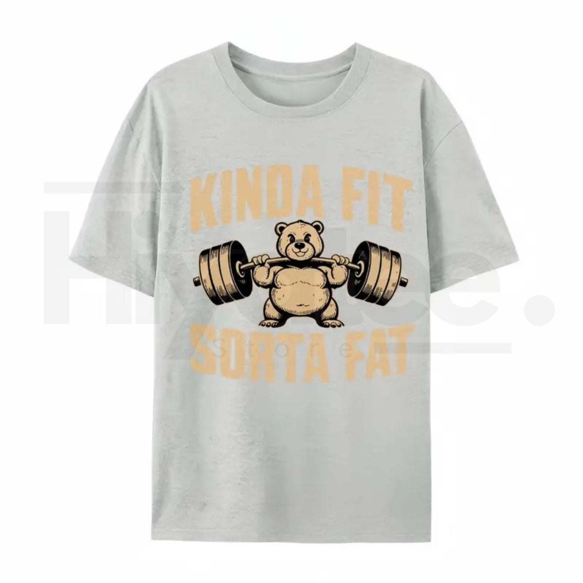 "Weightlifting Bear" – Funny Heavyweight Oversized Gym Graphic Top
