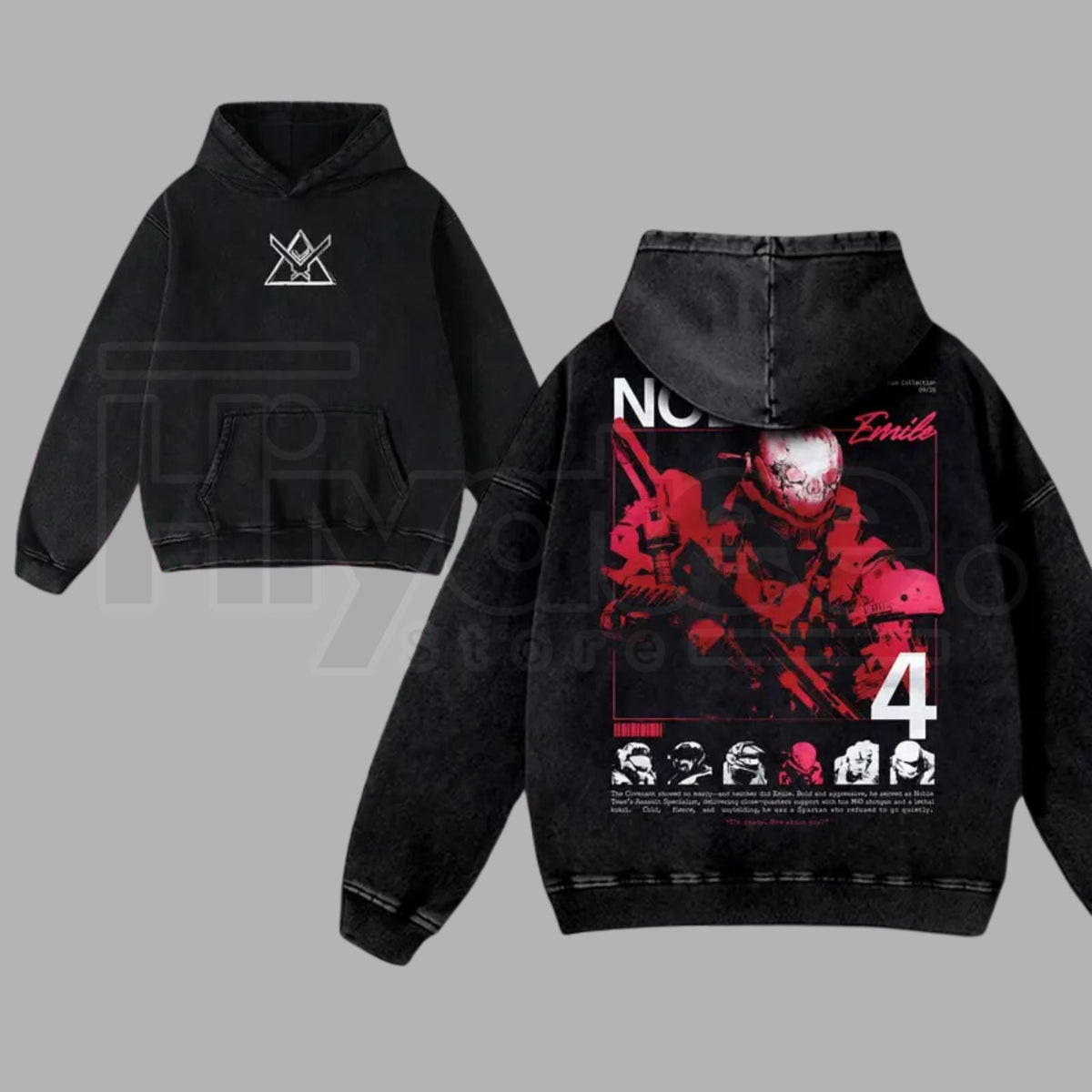 Noble Team Remember Reach Vintage Washed – RPG Game Graphic Streetwear