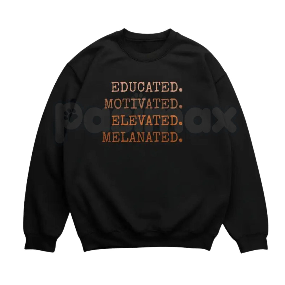 Educated Motivated Elevated Melanated Sweatshirt | Retro University Black Excellence Crewneck | Vintage HBCU Pride Jumper | Melanated Scholars Graphic Pullover | Academic Empowerment Top | Black History Month 2026 Shirt