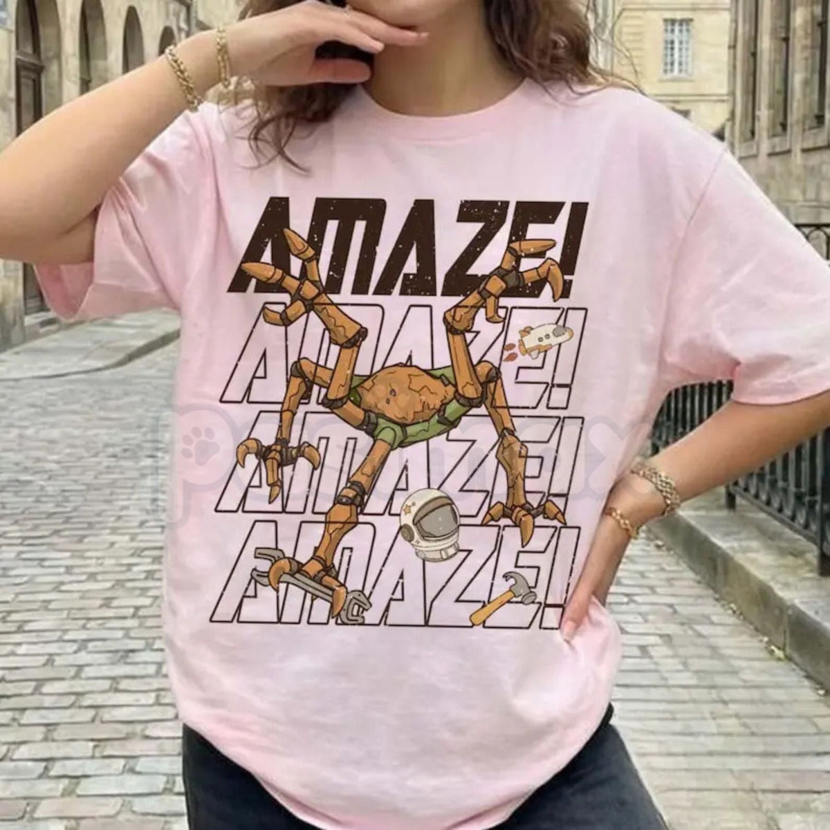 "Rocky Amaze" Project Hail Mary T-Shirt - Inspirational Eridian Engineer Graphic Tee, Premium 100% Cotton Sci-Fi Reader Gift, Amaze Amaze Amaze Bookish Top, Ryland Grace & Rocky Space Shirt, Soft Lived-In Heavyweight Nerd Culture Apparel