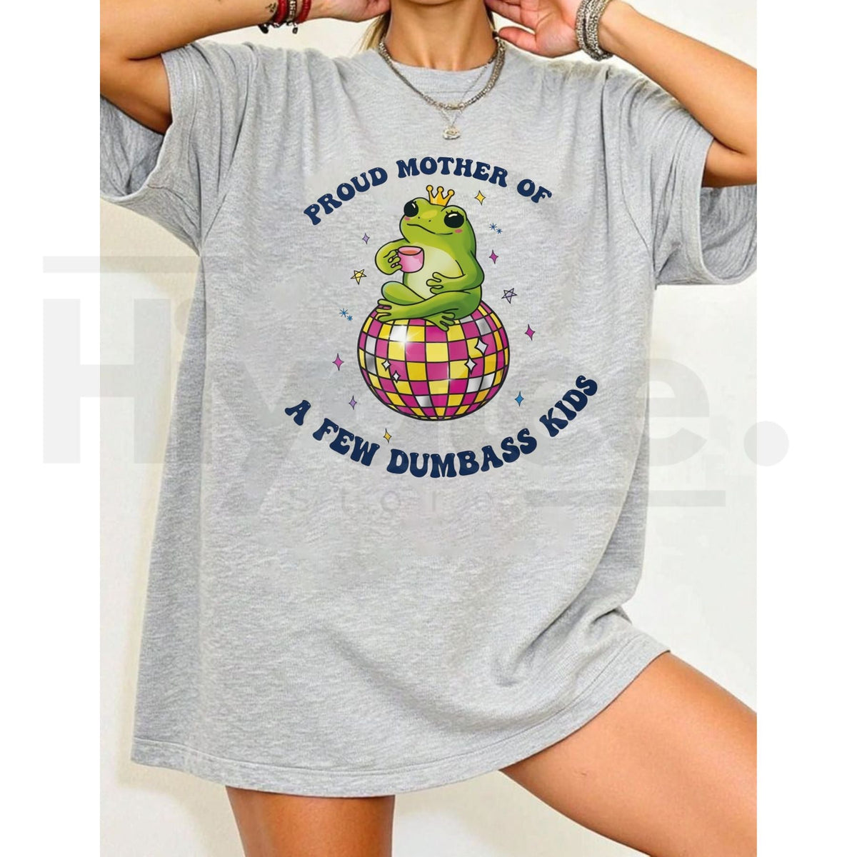 "Proud Mother of a Few Dumbass Kids" Funny Frog Disco T-Shirt – Retro Mom Gift