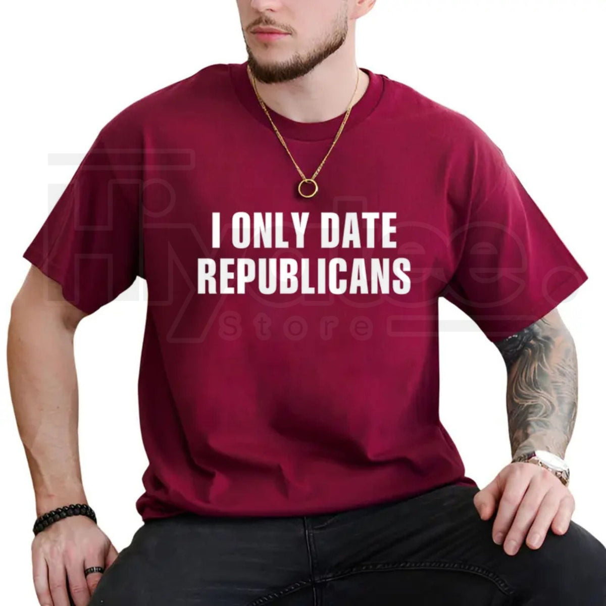 "I Only Date Republicans" – Funny Political Sarcastic Graphic Top
