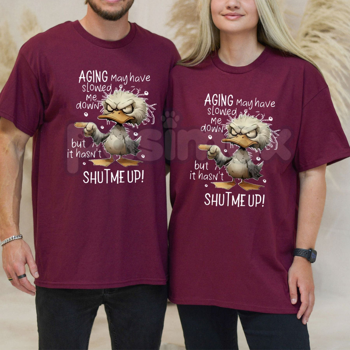 "Aging May Have Slowed Me Down But It Haven't Shut Me Up" T-Shirt - Funny Senior Humor Graphic Tee, Premium 100% Cotton Sarcastic Retirement Gift, Witty Old Age Statement Top, Soft Lived-In Heavyweight Casual Apparel, Grandpa & Grandma Birthday Shirt