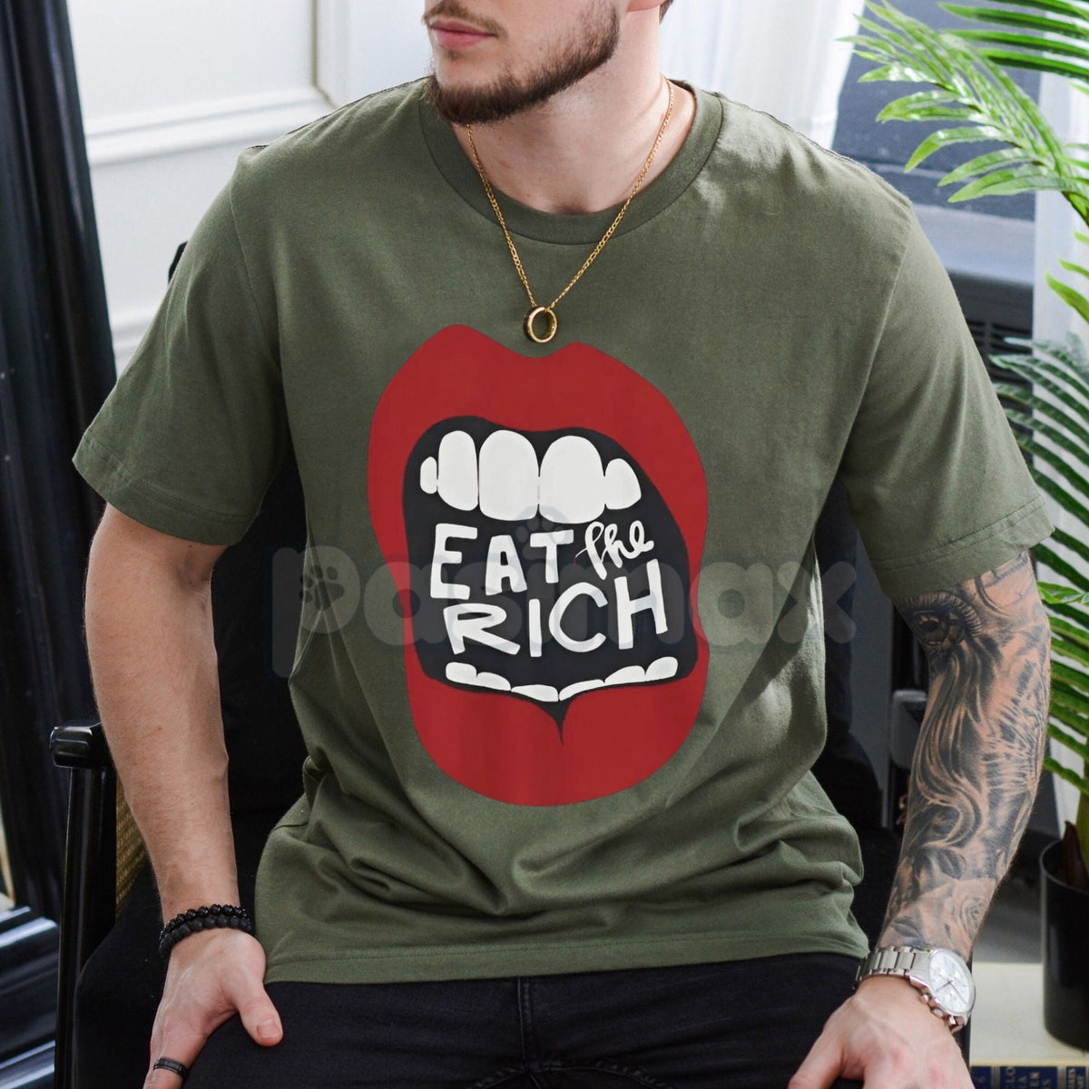 "Eat The Rich" Graphic T-Shirt - Anti-Capitalist Protest Tee, Funny Subversive Streetwear Shirt, Sarcastic Political Statement Apparel