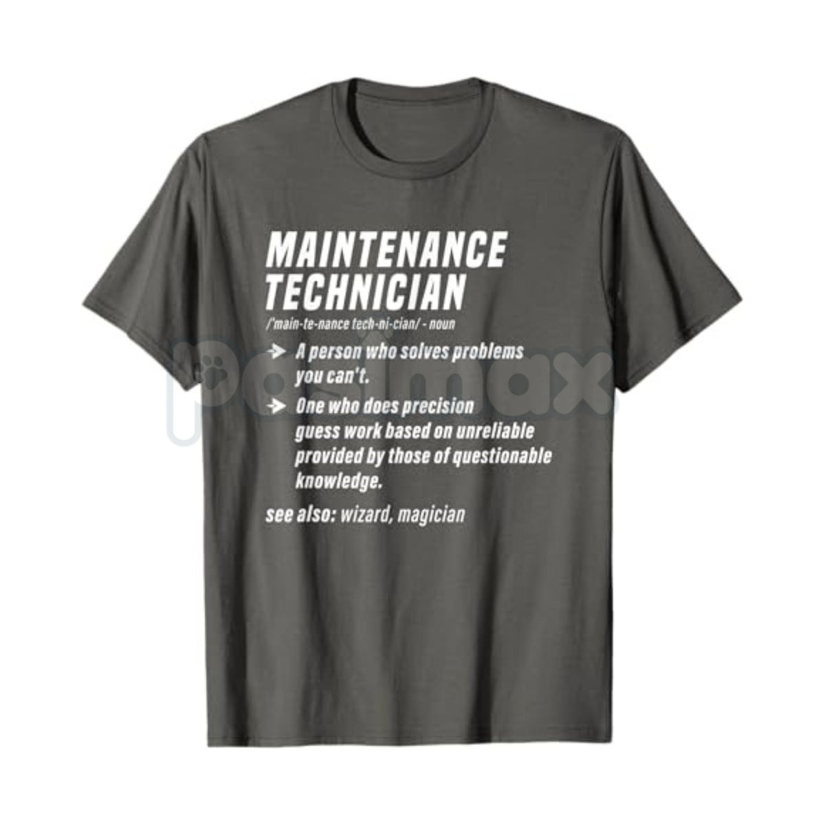 Funny Maintenance Technician Definition T-Shirt - Mechanic & Trades Humor Tee, Premium 100% Cotton Handyman Graphic Shirt, Witty Industrial Maintenance Gift, Sarcastic Repair Specialist Top, Durable Workwear Graphic Apparel