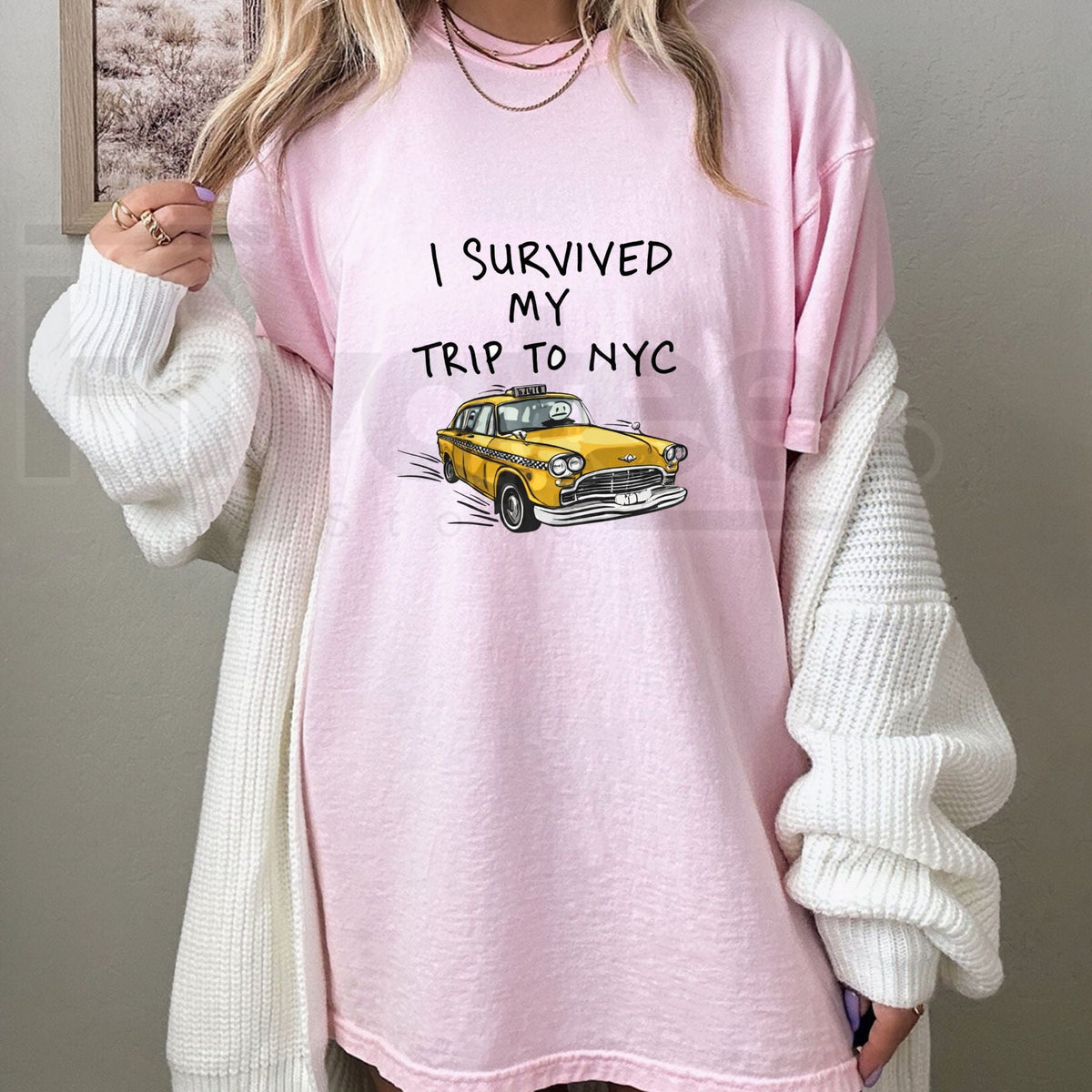 "I Survived My Trip to NYC" – Funny Stressful NYC Taxi Graphic Souvenir