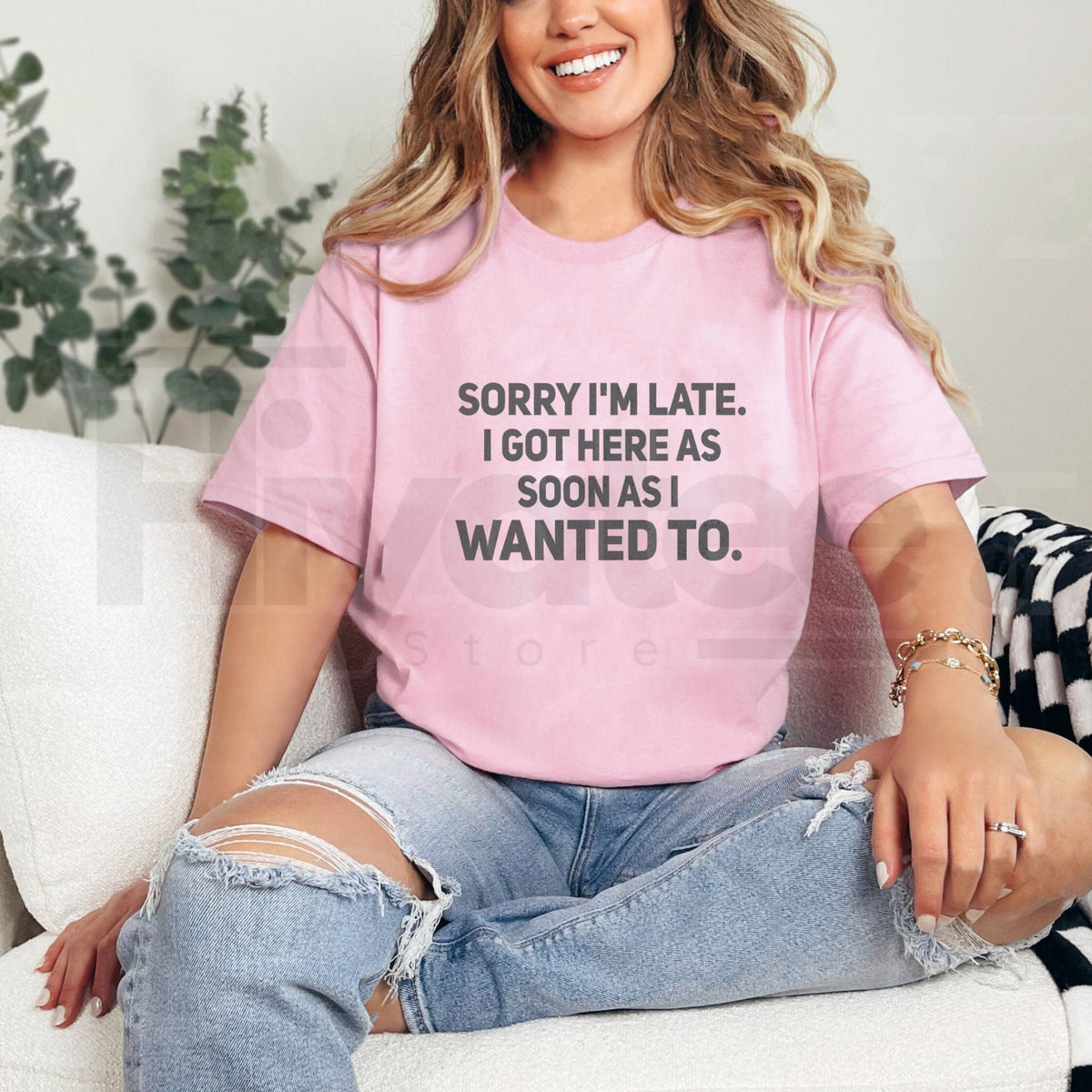 "Sorry I'm Late" – Funny Sarcastic Quote Premium 100% Cotton Top