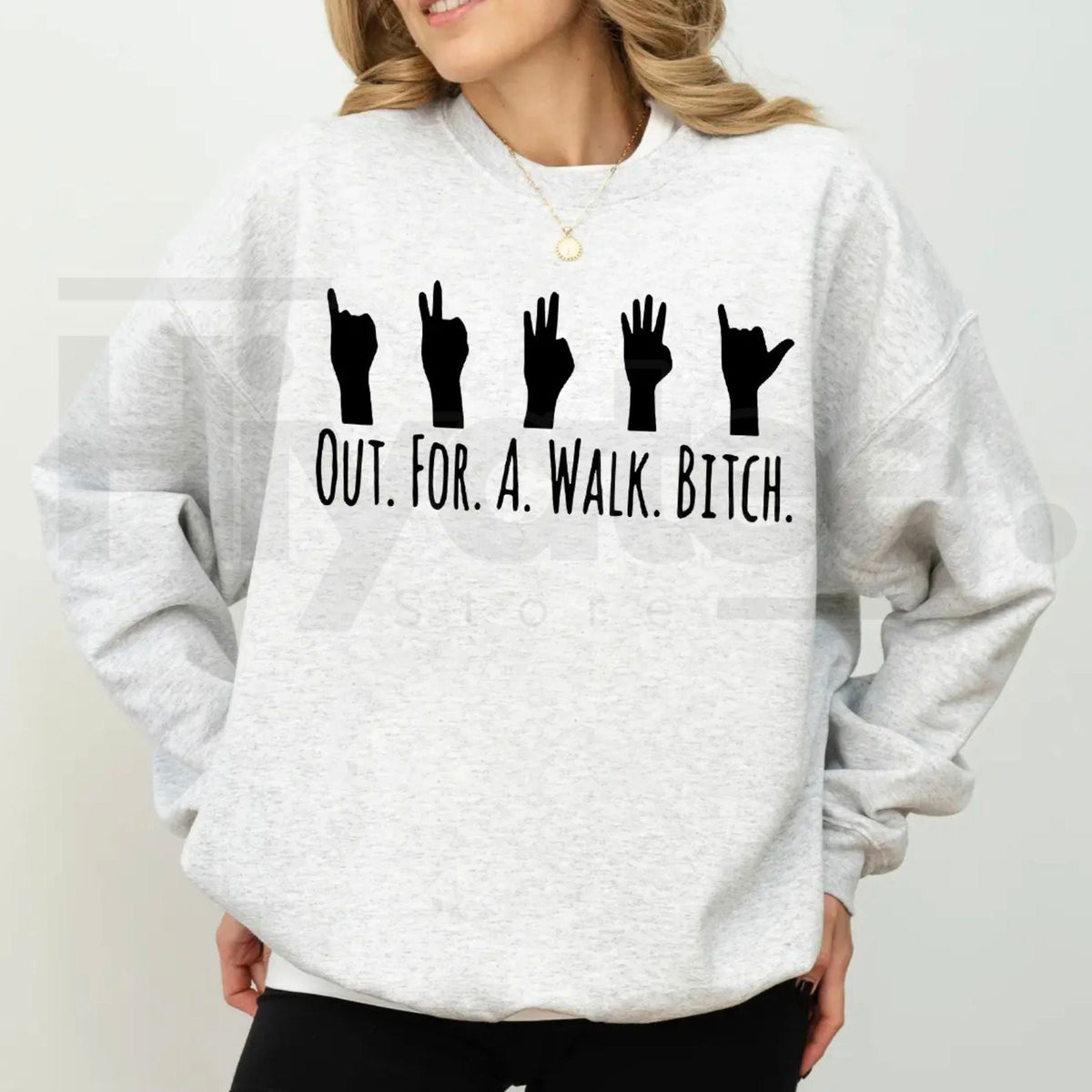 Buffy The Vampire Slayer "Out For A Walk Btch" Sweatshirt: Spike Quote Crewneck