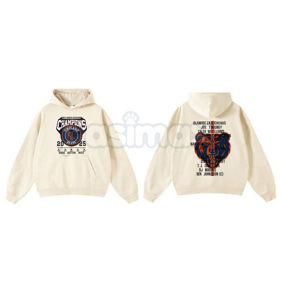 Chicago Bears NFC Champions Vintage Hoodie – Monsters of the Midway Tribute, Retro Football Streetwear, Unisex Pullover