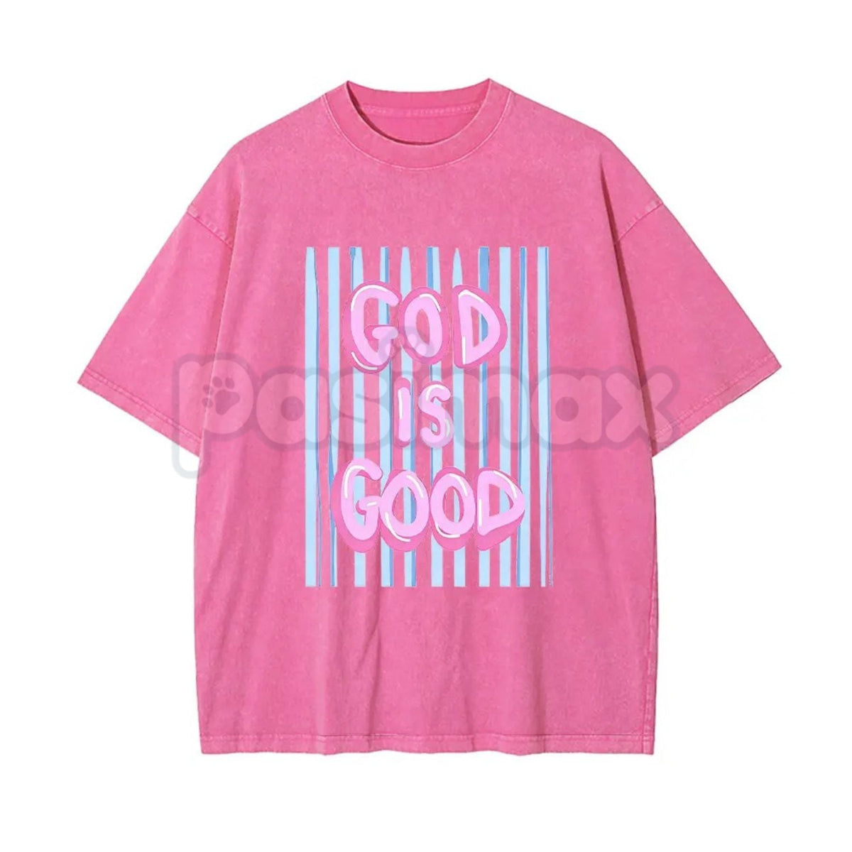 Unisex God is Good Print Washed T-Shirt – Aesthetic Christian Faith Graphic Tee, Retro Faith-Based Oversized Top