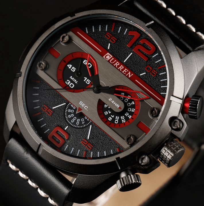 Men's  Waterproof Retro Style Watch With Excellent  Background, Chronometers  Large Numbers Perfect Gift