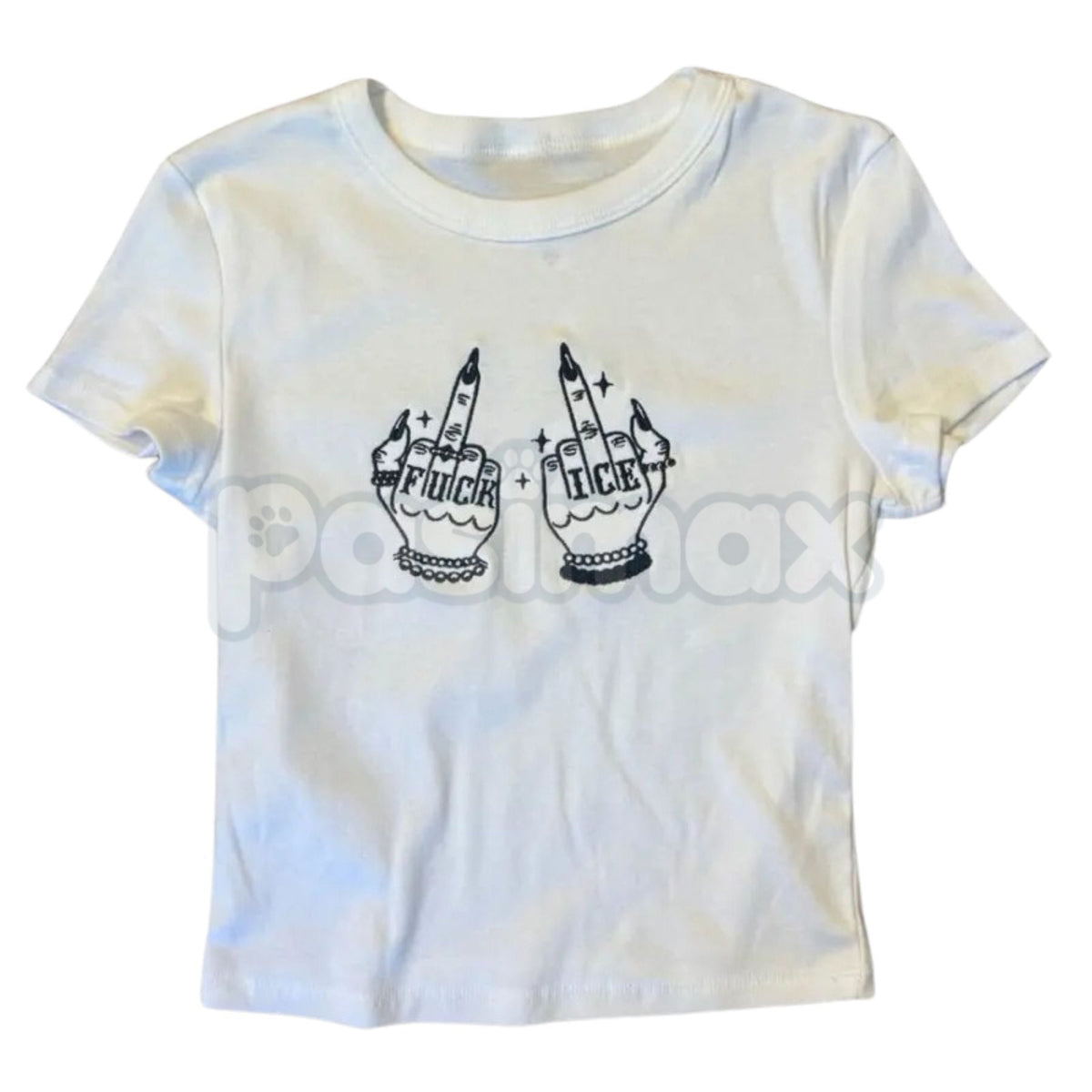 Give ICE The Finger Embroidered Tee – Unisex T-Shirt & Baby Tee, Political Activist Apparel, Bold Statement Shirt