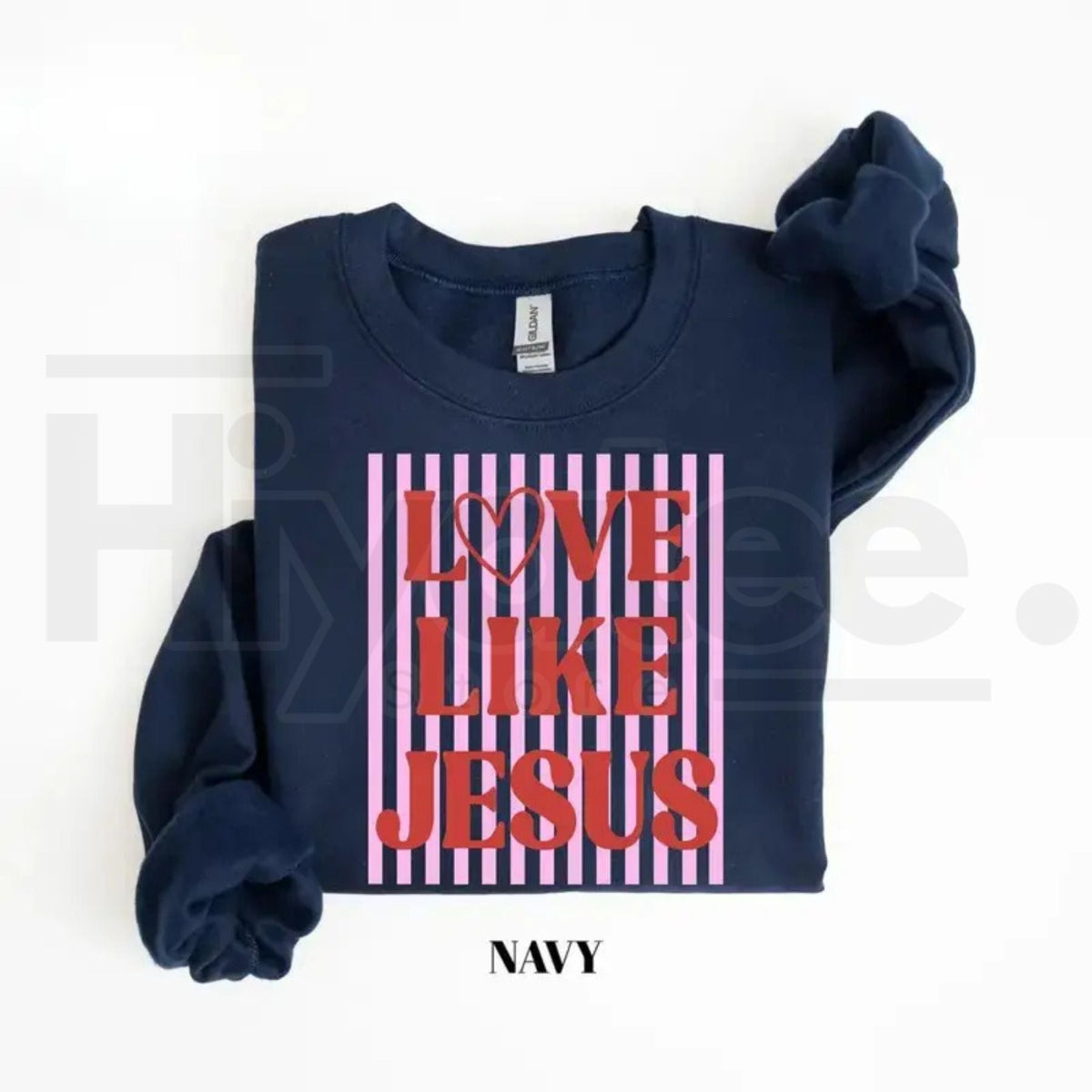 Love Like Jesus Sweatshirt: Trendy Preppy Pink & Red Valentine Christian Shirt
