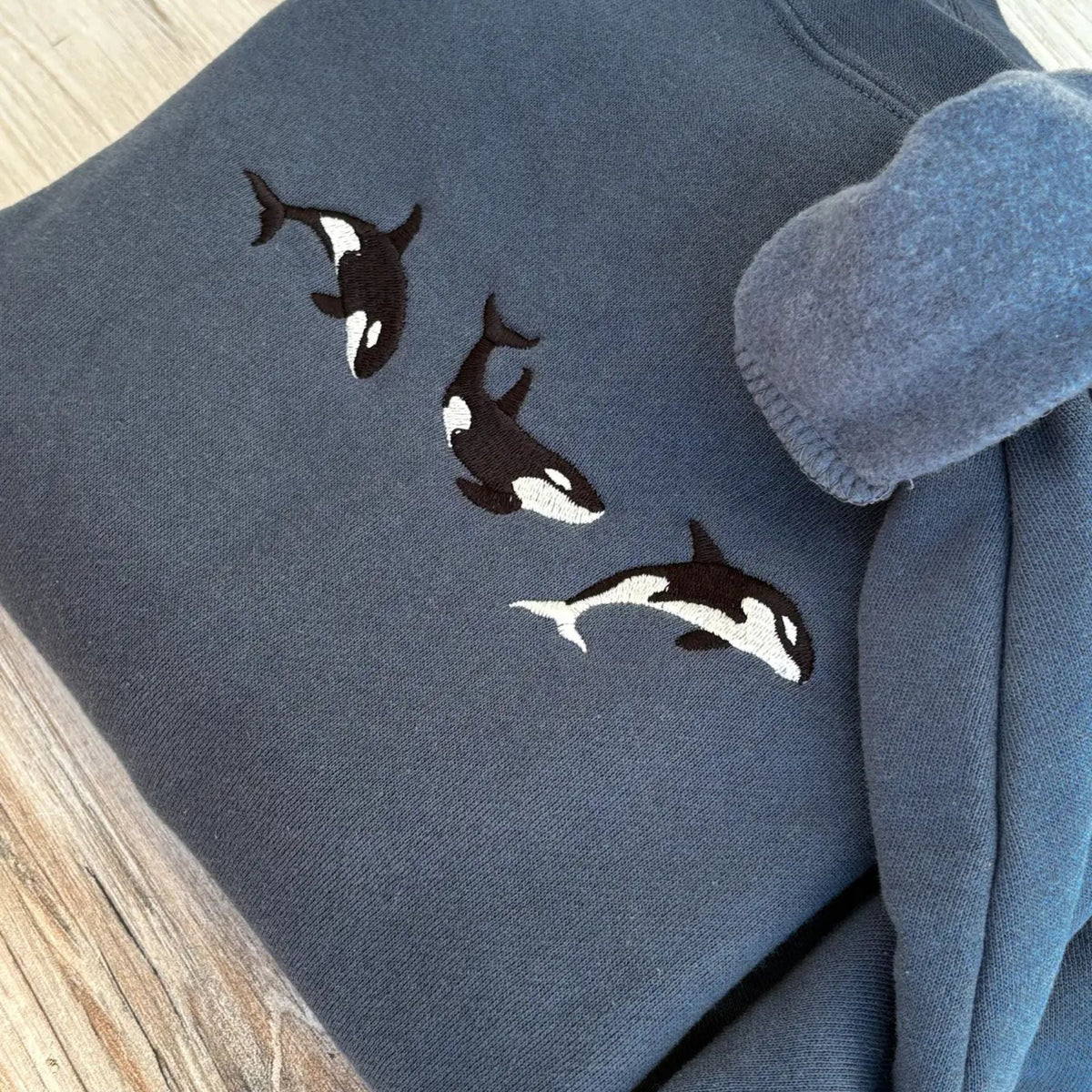 Embroidered Orca Sweatshirt – Ocean Lover's Crewneck, Killer Whale Apparel