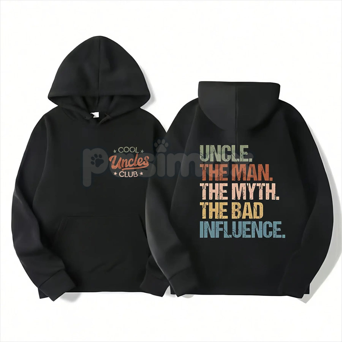 Cool Uncles Club: "The Man Myth Bad Influence" Double Sides Shirt – Funny Graphic Tee, Sweatshirt & Hoodie