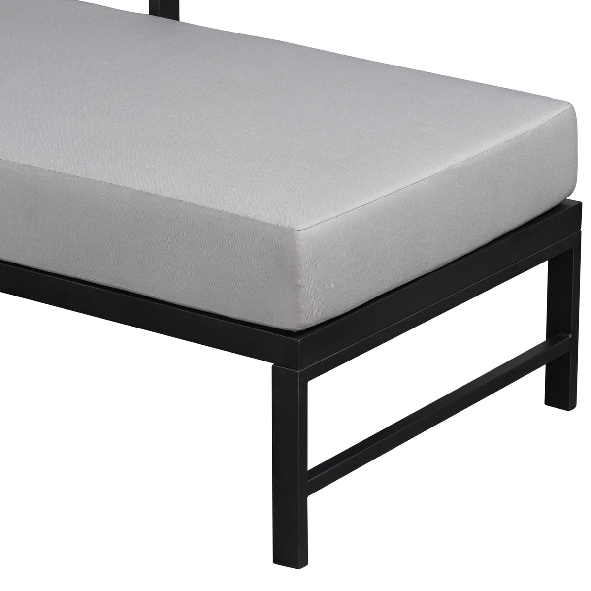 U_style Outdoor L-Shaped Sofa with Iron Frame,Weather-Resistant Patio Sofa Set with Ultra-Thick Cushions,Comfortable Seating for 3,Ideal for Patio, Balcony,and Garden