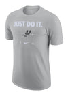 Nike Mens NBA Essential Just Do It T-Shirt (US Alpha Large Regular Regular Grey San Antonio Spurs)