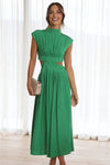 Modern Cutout Mock Neck Sleeveless Ruched Dress Elegant Dress For Women