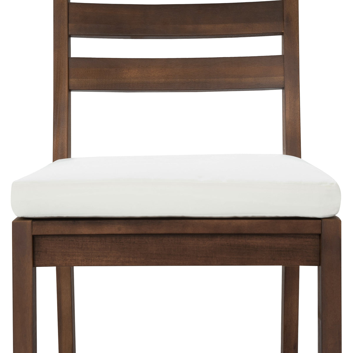 TREXM Rustic Patio Bar Set with Ergonomic Chairs, Solid Wood Slatted Tabletop in Mocha+Beige Cushion