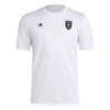 adidas Mens CF Short Sleeve Pre-Game T-Shirt White/Club Inter De Futbol Miami Large