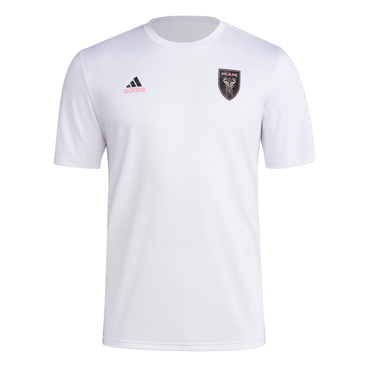 adidas Mens CF Short Sleeve Pre-Game T-Shirt White/Club Inter De Futbol Miami Large
