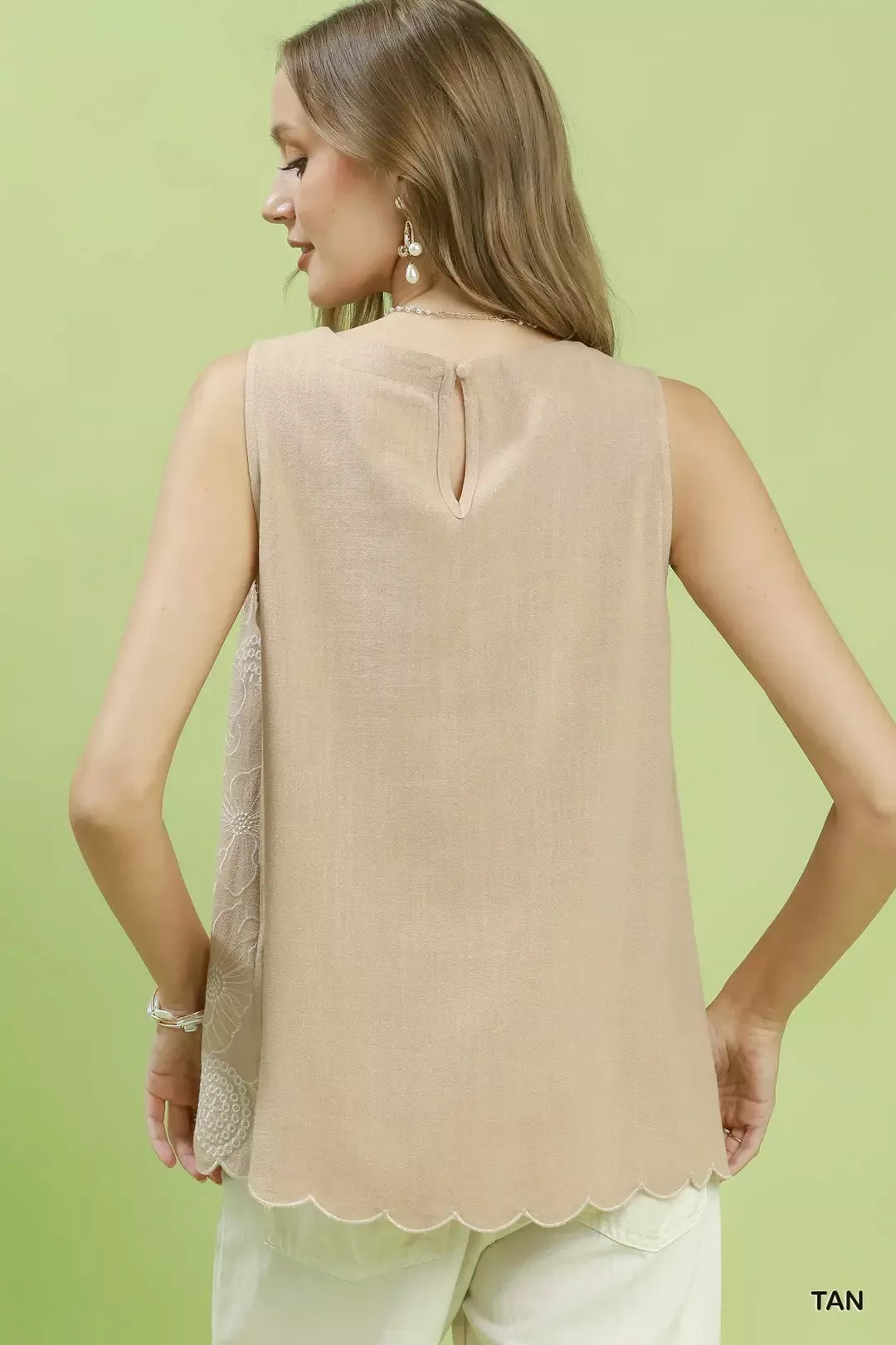 Umgee Floral Embroidered Sleeveless Top